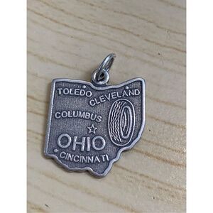 .925 State of Ohio Sterling Silver Jewelry Charm #travel #Cleveland
